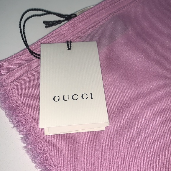 NWT Gucci GG Rose Scarf Wrap Silk Wool - Picture 4 of 9